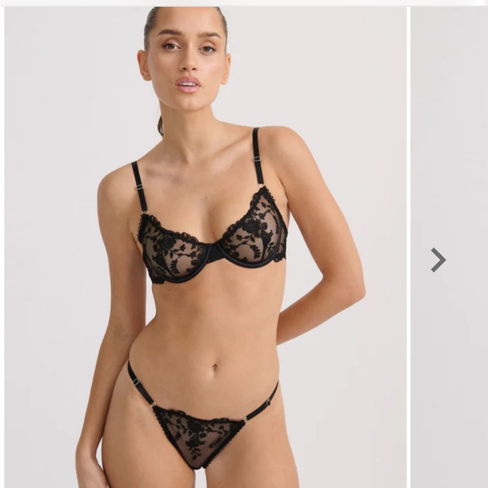Never worn, brand new Nicollete black thong: Kat The Label